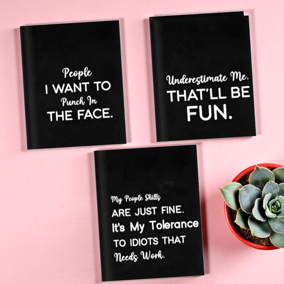 Other - Set Of 3 Sarcastic 16 page Lined Mini Notebooks